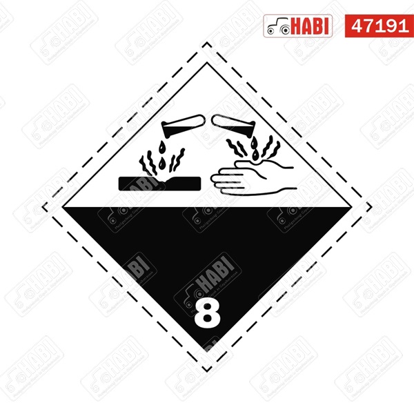 ADR 8 maró anyag matrica, 100x100mm