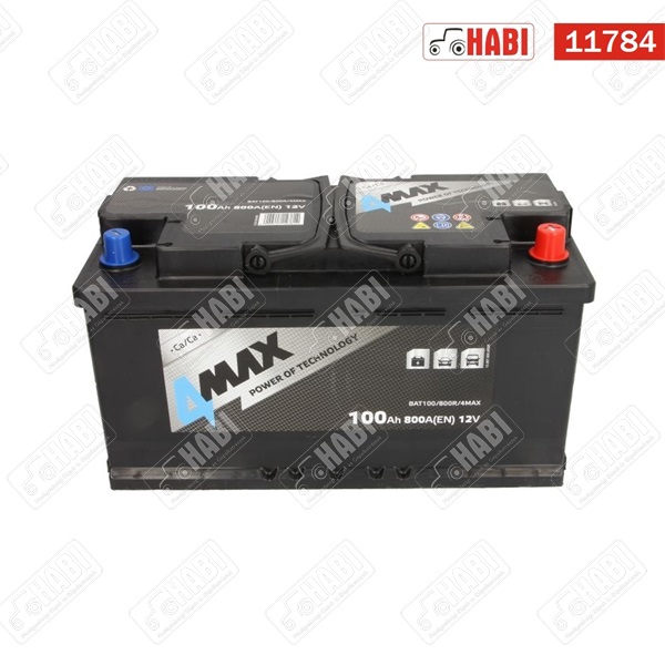 Akkumulátor 12V 100Ah 800A jobb+ 4MAX