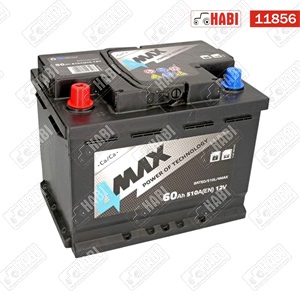 Akkumulátor 12V 60Ah 510A bal+ 4MAX