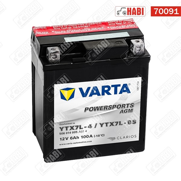Akkumulátor 12V 6A AGM jobb+ VARTA