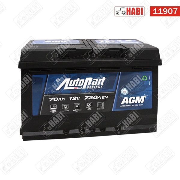 Akkumulátor 12V 70Ah 720 AutoPart GALAXY Start-Stop AGM