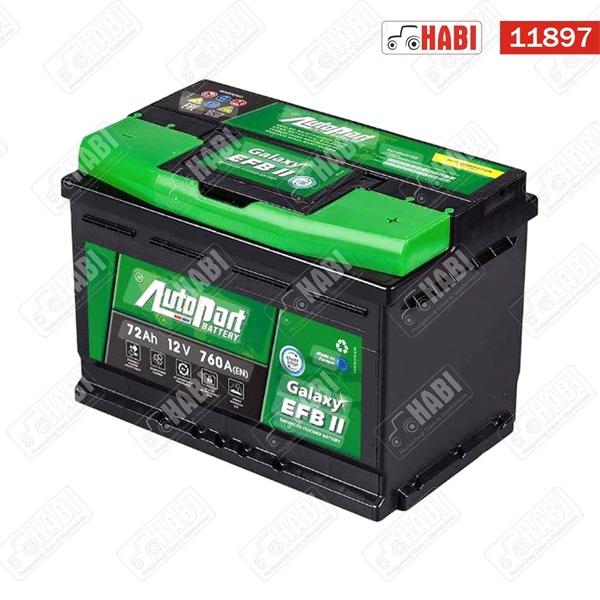 Akkumulátor 12V 72Ah 760 jobb+ AutoPart GALAXY EFB Start-Stop