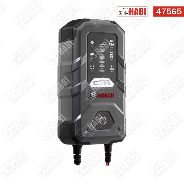 Akkumulátor töltő 12/24V, 5/10A, 14 - 120Ah / 14 - 300Ah, BOSCH C70