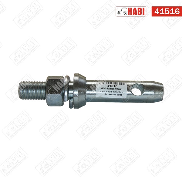 Alsó támasztórúd csapszeg menetes 22X50 L=146+-5mm