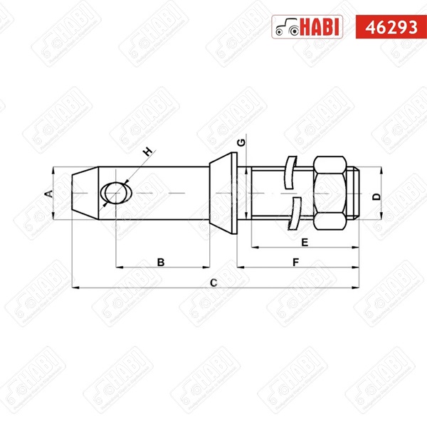 Alsó támasztórúd csapszeg 25x149 mm
