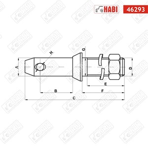 Alsó támasztórúd csapszeg 25x149 mm