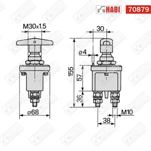 Áramtalanító kapcsoló 12/24 V
