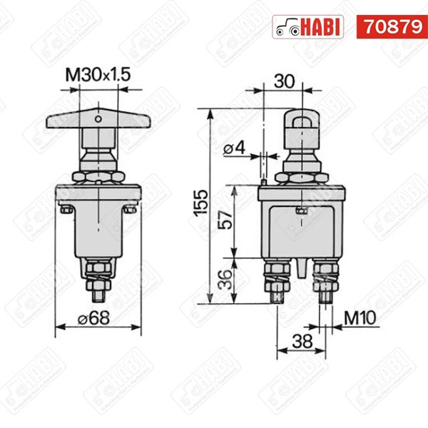 Áramtalanító kapcsoló 12/24 V