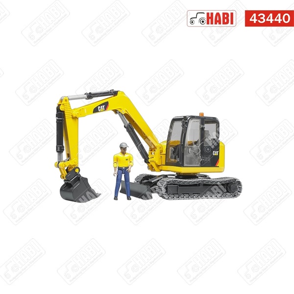 BRUDER CAT mini kotrógép + építőmunkás bábu