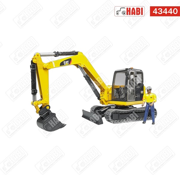 BRUDER CAT mini kotrógép + építőmunkás bábu