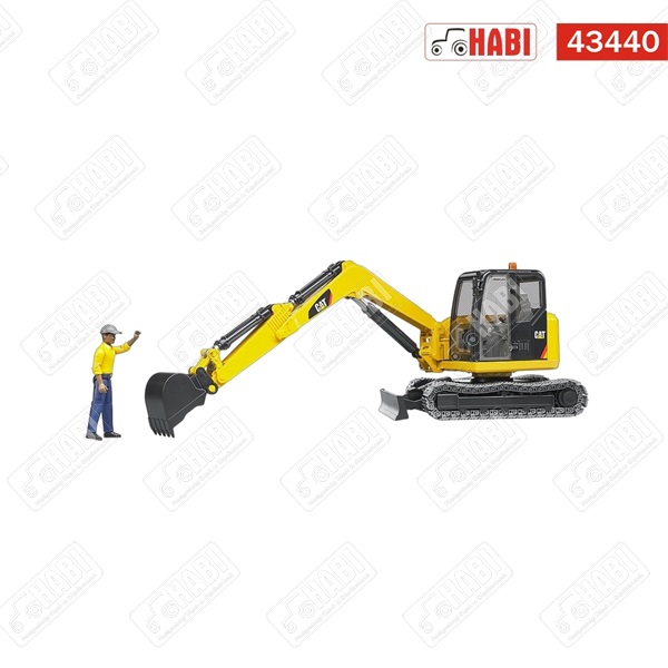 BRUDER CAT mini kotrógép + építőmunkás bábu