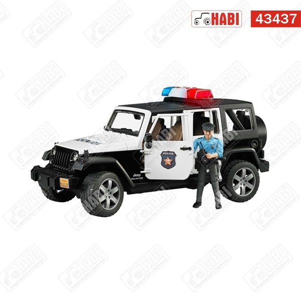 BRUDER Jeep Wrangler Rubicon rendőrautó rendőrrel
