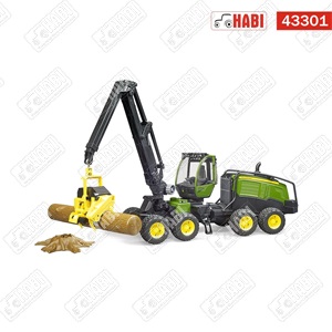 BRUDER John Deere 1270G fakitermelő gép fatörzzsel