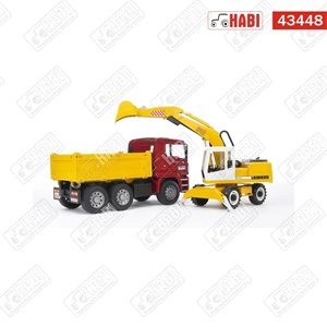 BRUDER MAN TGA teherautó Liebherr kotrógéppel