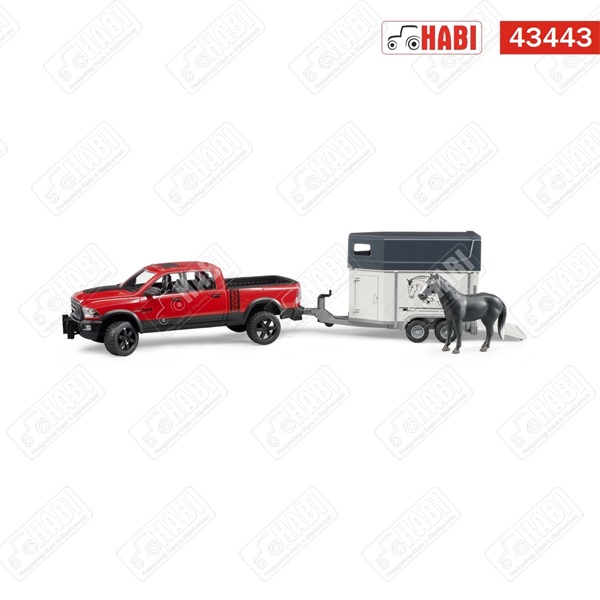 BRUDER Ram 2500 Pickup lószállító utánfutóval és lóval
