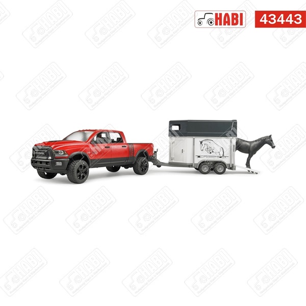 BRUDER Ram 2500 Pickup lószállító utánfutóval és lóval