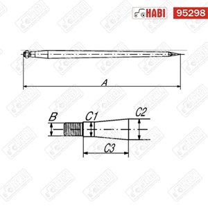 Bálatüske L=880 mm M22 anyával