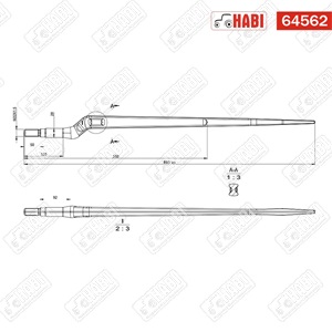 Bálatüske L=880 mm M22 anyával /MG/