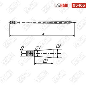 Bálatüske hajlított L=600 mm M20 anyával