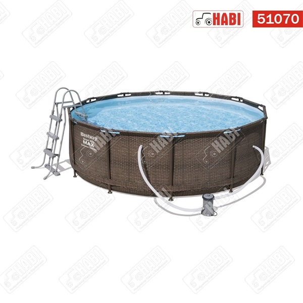 Bestway fémvázas PRO MAX rattan hatású medence szett 366x100 cm