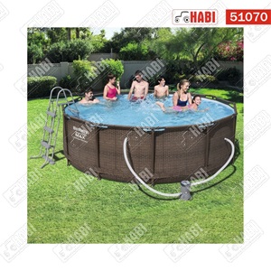 Bestway fémvázas PRO MAX rattan hatású medence szett 366x100 cm
