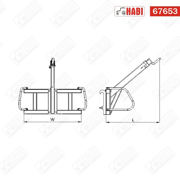 Big-Bag zsák emelő 1 horgos EURO-norm felfogatással, 1500kg teherbírás
