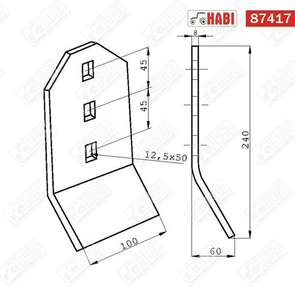 Crossboard rugó kopóhegy 100x8 mm
