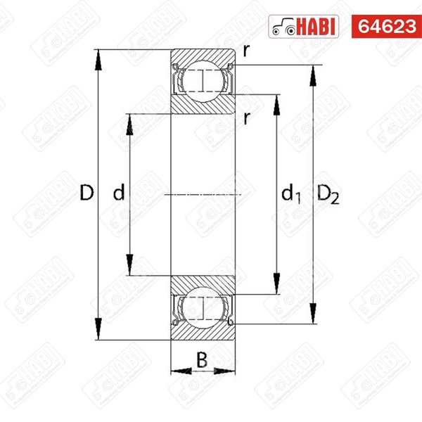 Csapágy 6203 ZZ C3 SKF