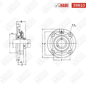 Csapágy kerek peremes, négylyukú UCFC 205/H SKF