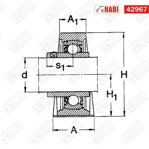 Csapágy+omega ház UCP 207 SKF