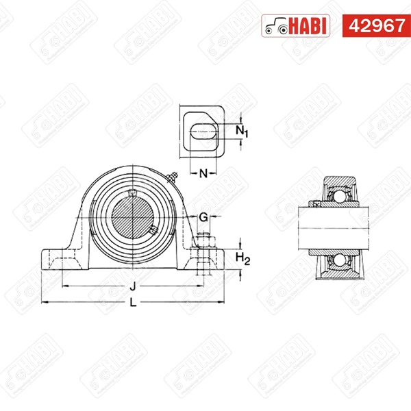 Csapágy+omega ház UCP 207 SKF