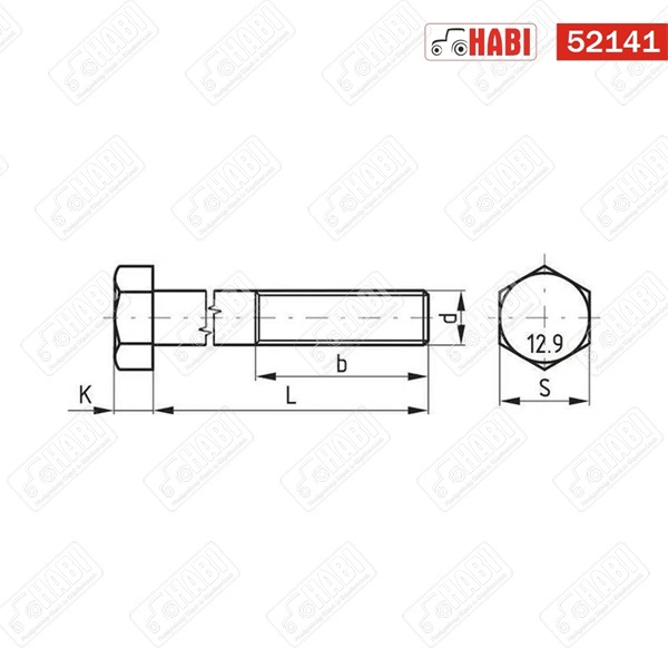 Csavar M14x1,5x55 RM 12.9