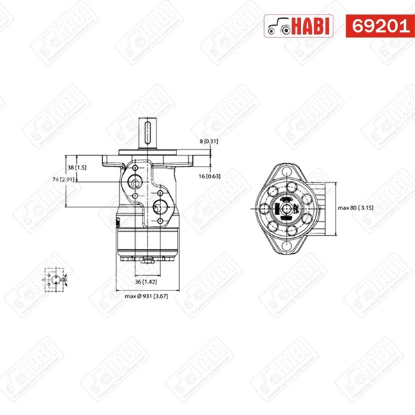 Danfoss hidromotor 80 cc /2 pontos/