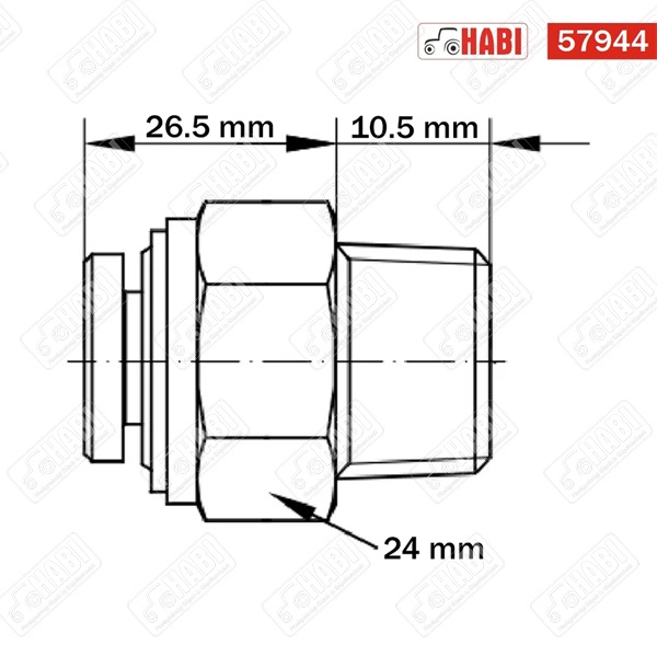 Dugaszolható gyorscsatlakozó fém 16 mm x 3/8" km. réz-nikkel