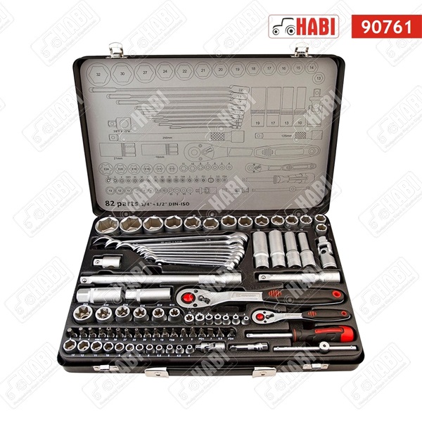 Dugókulcs készlet 1/4 colos, 1/2 colos 82 részes