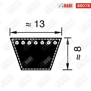 Ékszíj A34-1/2 13x875 Li Optibelt