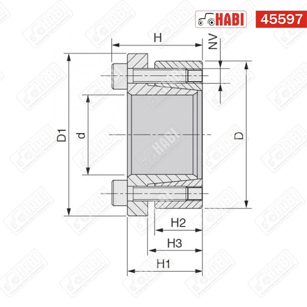 Ékszíjtárcsa szorítógyűrű D=80 mm d=40 mm
