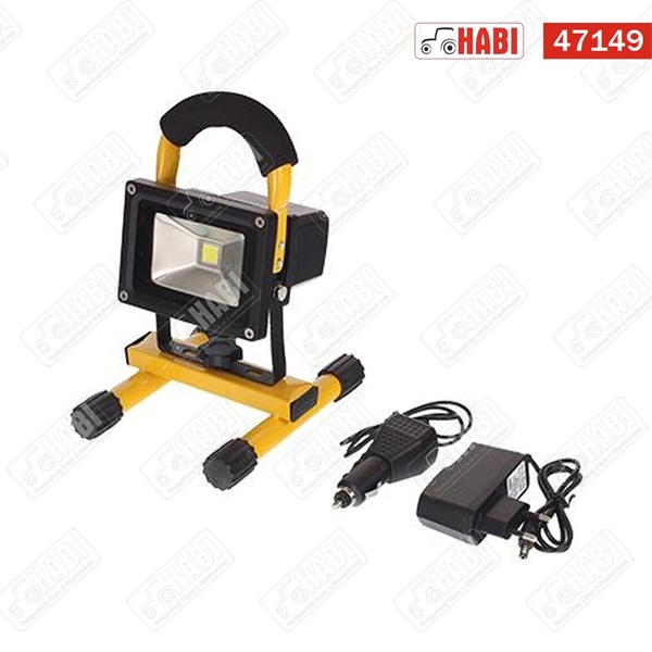 Építőipari munkalámpa LED kocka 10W tölthető, 400 Lumen, 12/230V