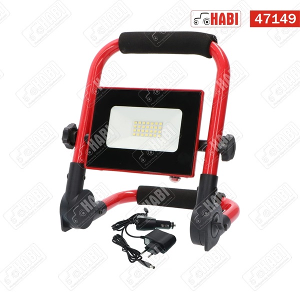 Építőipari munkalámpa LED kocka 10W tölthető, 400 Lumen, 12/230V