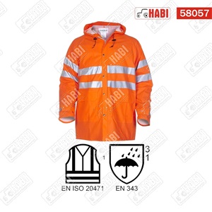 Esőkabát, Valencia PU, sztreccs láthatósági, narancs, méret: M