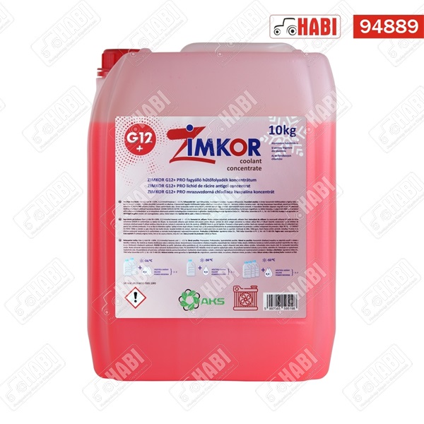 Fagyálló koncentrátum Zimkor G12+ PRO 10kg, fagyáspont -72°C (1:1 hígításban -36°C)