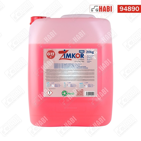 Fagyálló koncentrátum Zimkor G12+ PRO 20kg, fagyáspont -72°C (1:1 hígításban -36°C)