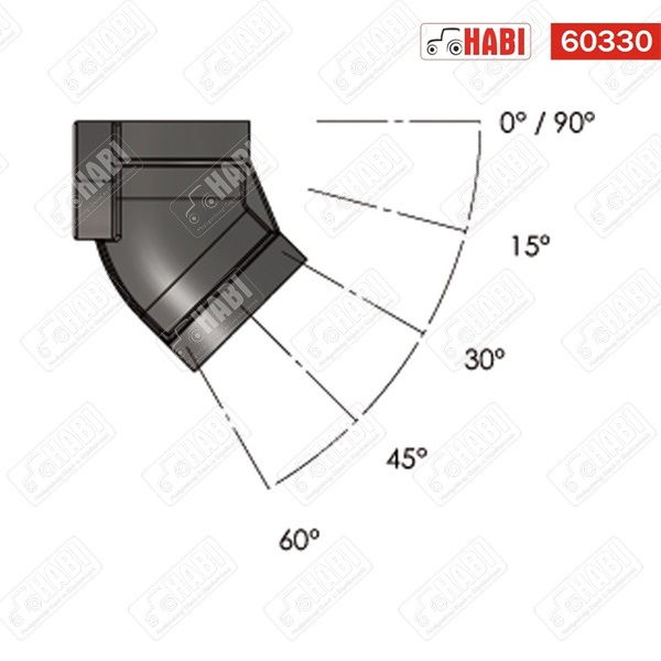 Fali tartó rozsdamentes acél 1/2"-1/2", 30°