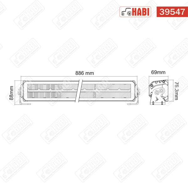Fényhíd 3 funkciós OSRAM LED 140W, 12000 lumen, 10-30 V, 886 mm, IP67 / IP69K