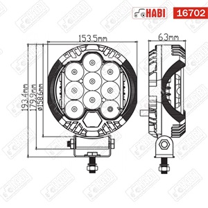 Fényszóró első 3 funkciós LED 40 W 3000+50 lumen  d=158,6 mm 10-30V IP67