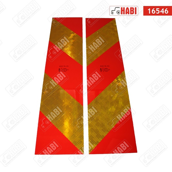 Fényvisszaverő tábla csíkos 565x132mm, E jelzett, alumínium, 2 db-os csomag, 1mm vastag