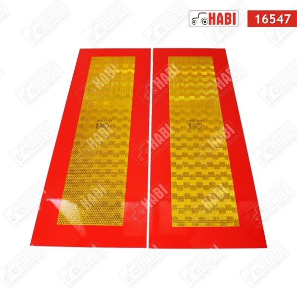 Fényvisszaverő tábla keretes, 565x200mm, E jelzett, alumínium , 2 db-os csomag, 1mm vastag
