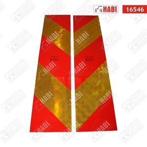 Fényvisszaverő tábla csíkos 565x132mm, E jelzett, alumínium, 2 db-os csomag, 1mm vastag