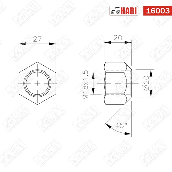 MTZ Feszítőorsó biztosítócsap felső 18/28x130