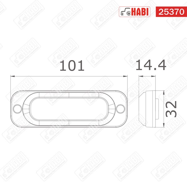 Figyelmeztető fényjelzés LED villogó 12 W 10-30V 101x32x15 mm